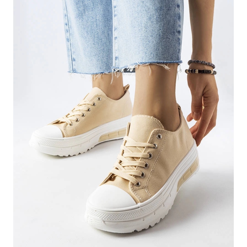 Beige platform sneakers fra Hawthorne 1