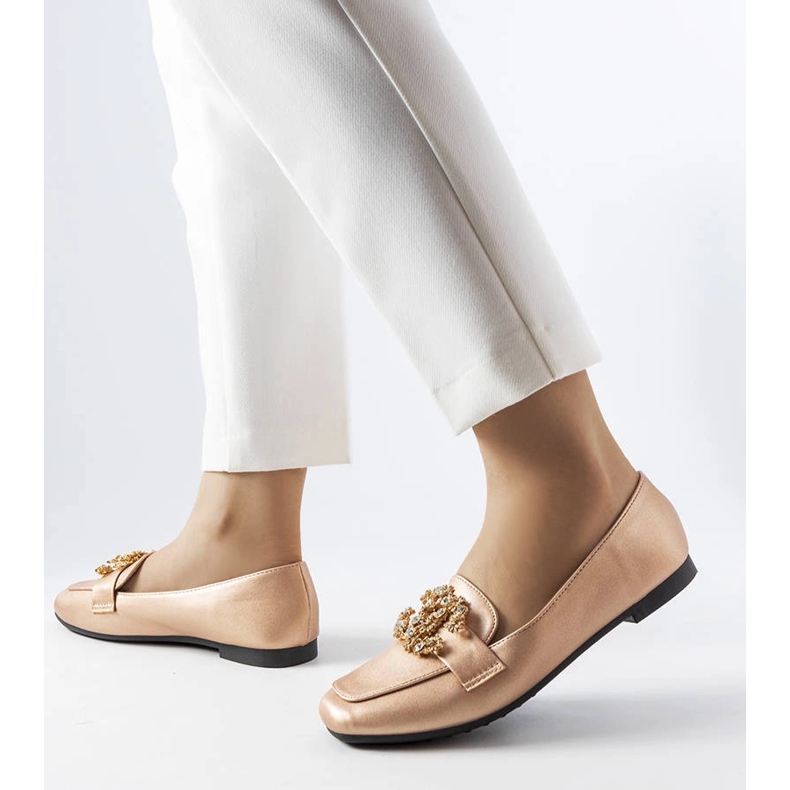 Guld loafers med rhinestones fra Neuer gylden 1