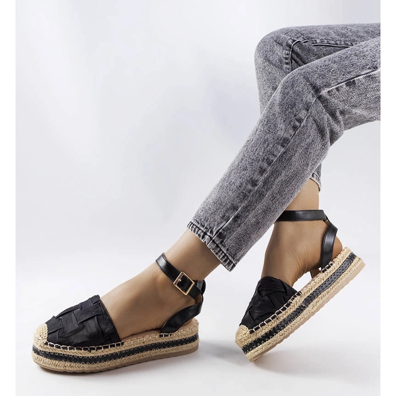 Sorte platform espadriller fra Lafrenière 1