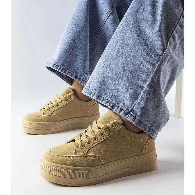 Beige platform sneakers fra Amathymes 1