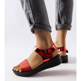 Red Blask wedge sandaler rød 1