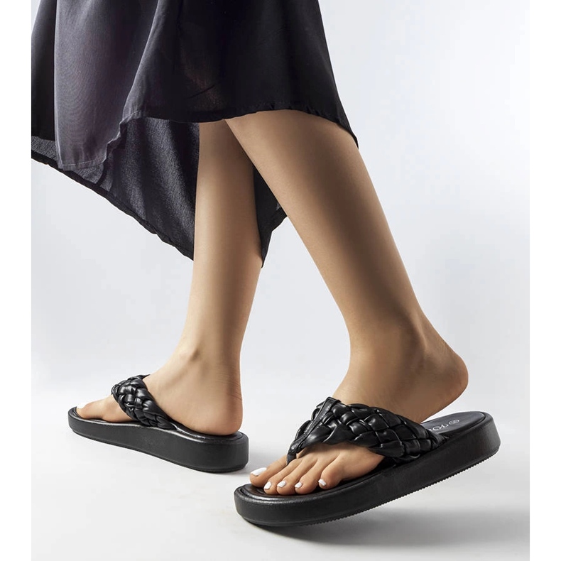 Inna Sorte vævede Zula flip flops 2