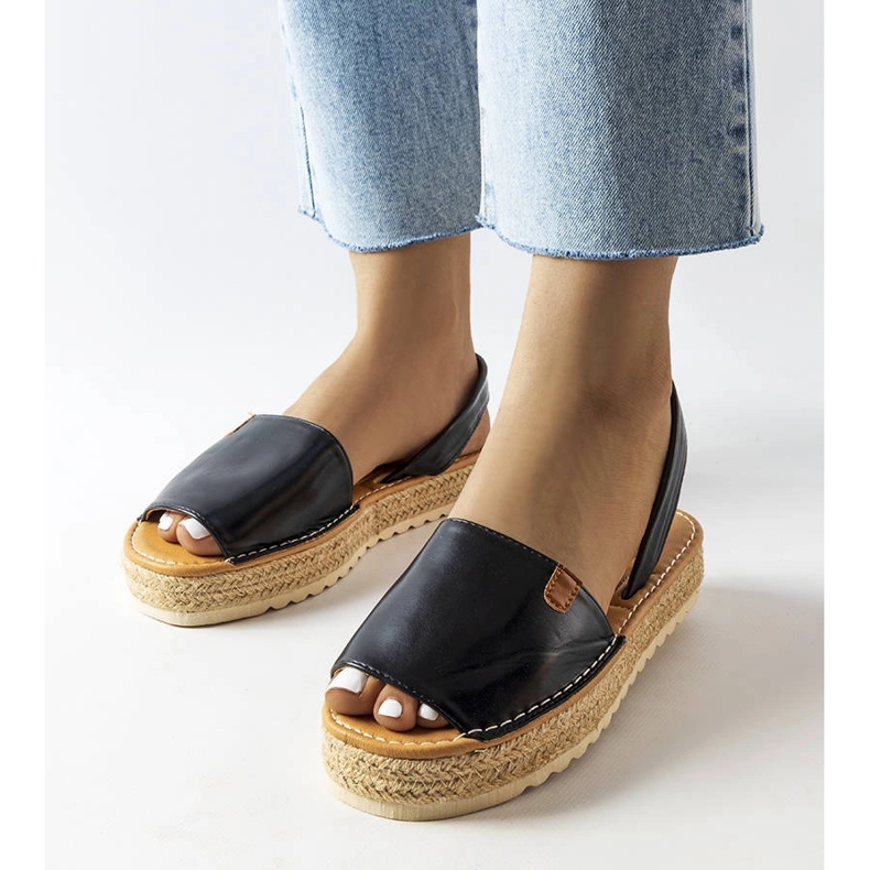 Sorte platform espadriller fra Sadbera 1