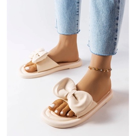 Inna Beige sløjfe hjemmesko fra Lende 1