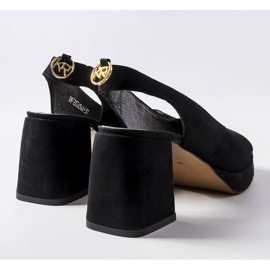 Sorte veloursandaler fra Karino 1