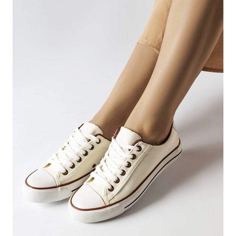 Mascherone sneakers i hvidt stof 1