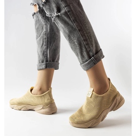 Mørkebeige tekstilsneakers fra Aaron 1