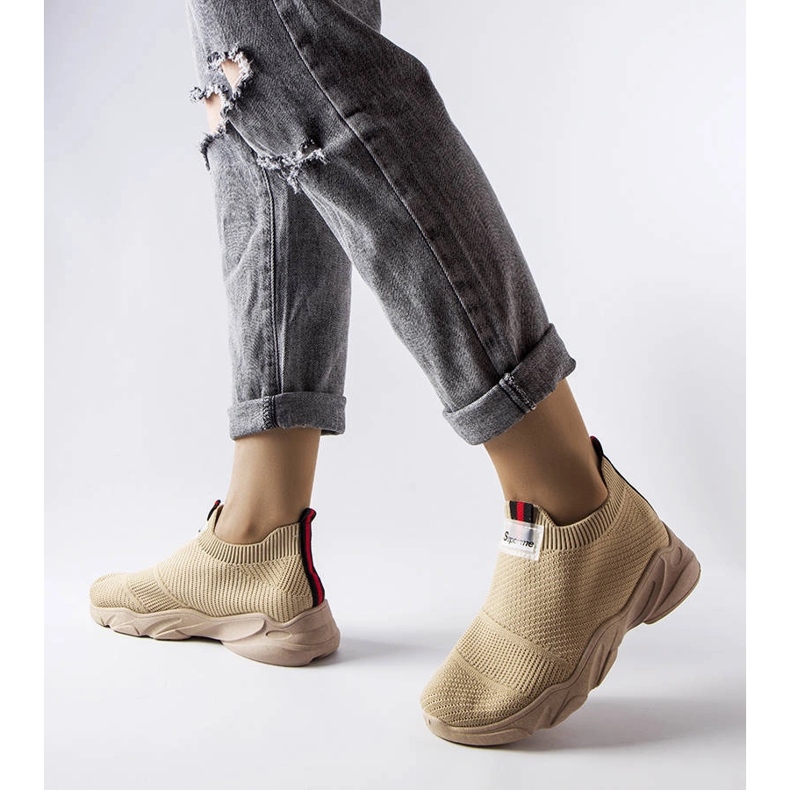 Mørkebeige slip-on sneakers fra Greco 1