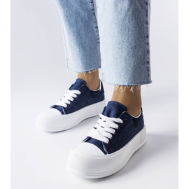 Marineblå platform sneakers fra Josseaume 2