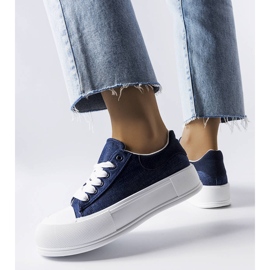 Marineblå platform sneakers fra Josseaume 1