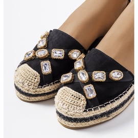 Sorte espadriller med Taimi cubic zirconia 2