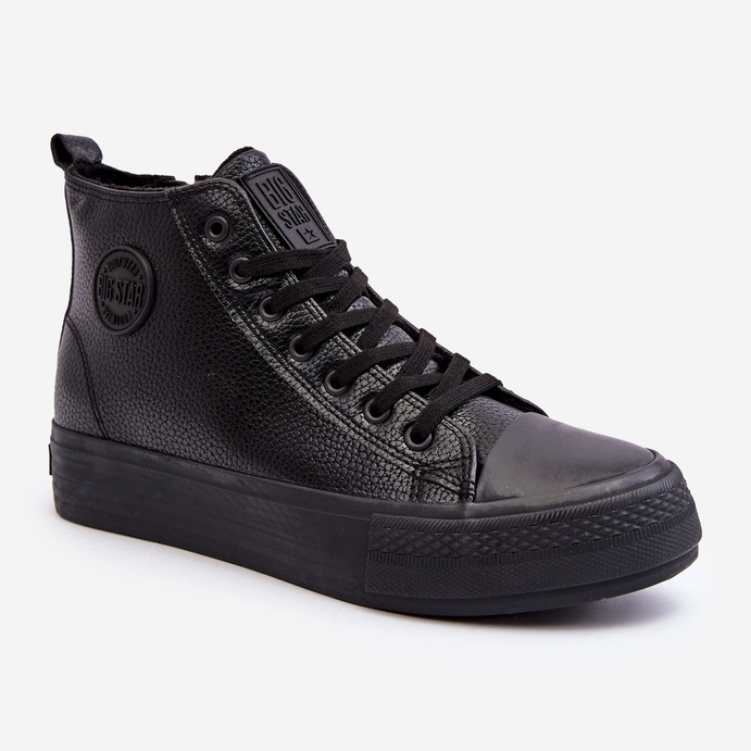 Herre isolerede høj-top sneakers med lynlås Black Big Star sort 1