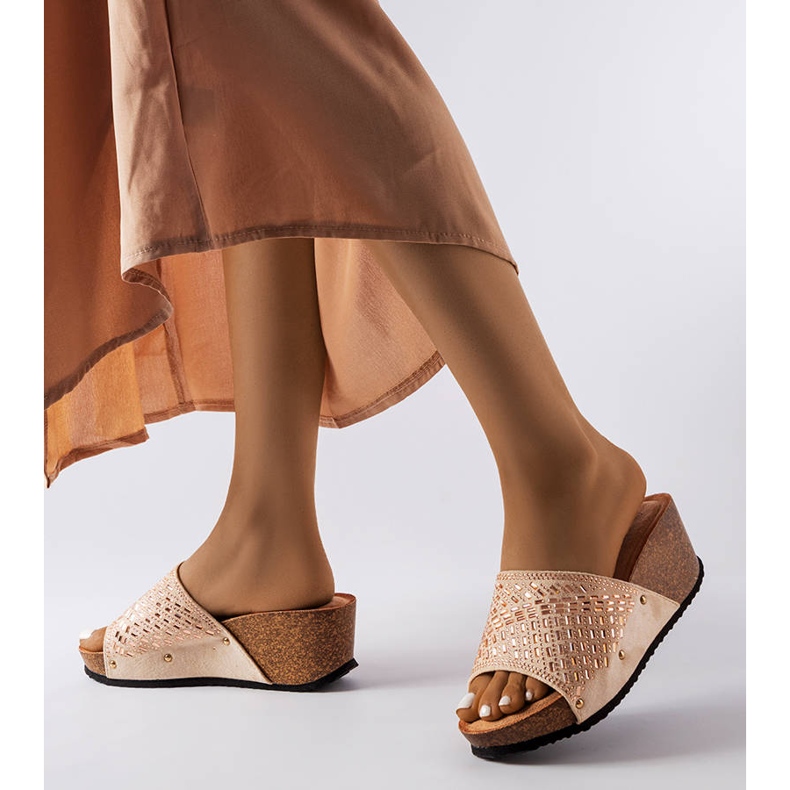 Beige rhinestone sandaler fra Guymon 2