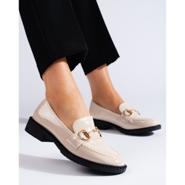 Patentbeige elegante Shelovet loafers 1