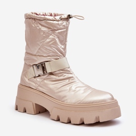 PH2 Damestøvler med massiv sål og flad hæl, Beige Werikse 1