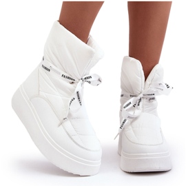 PS1 Snestøvler til kvinder med dekorativ snøre, hvid Siracna 9