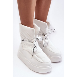 PS1 Snestøvler til kvinder med dekorativ snøre, hvid Siracna 5