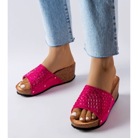 Mørke lyserøde rhinestone sliders fra Guymon 1