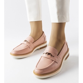 Inna Orlanda pink læder loafers til kvinder lyserød 1