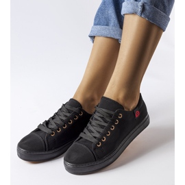 Sorte tekstilsneakers fra Descoteaux 1