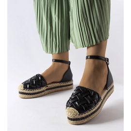 Sorte platform espadriller fra Gour 1