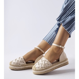 Beige platform espadriller fra Gour 1