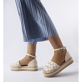 Beige platform espadriller fra Gour 2
