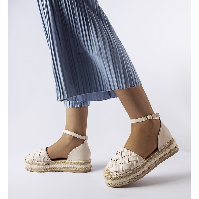 Beige platform espadriller fra Gour 2