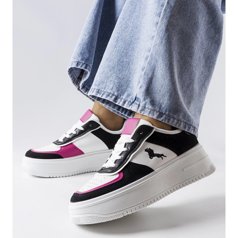 Sorte og lyserøde platformssneakers fra Gidle 1