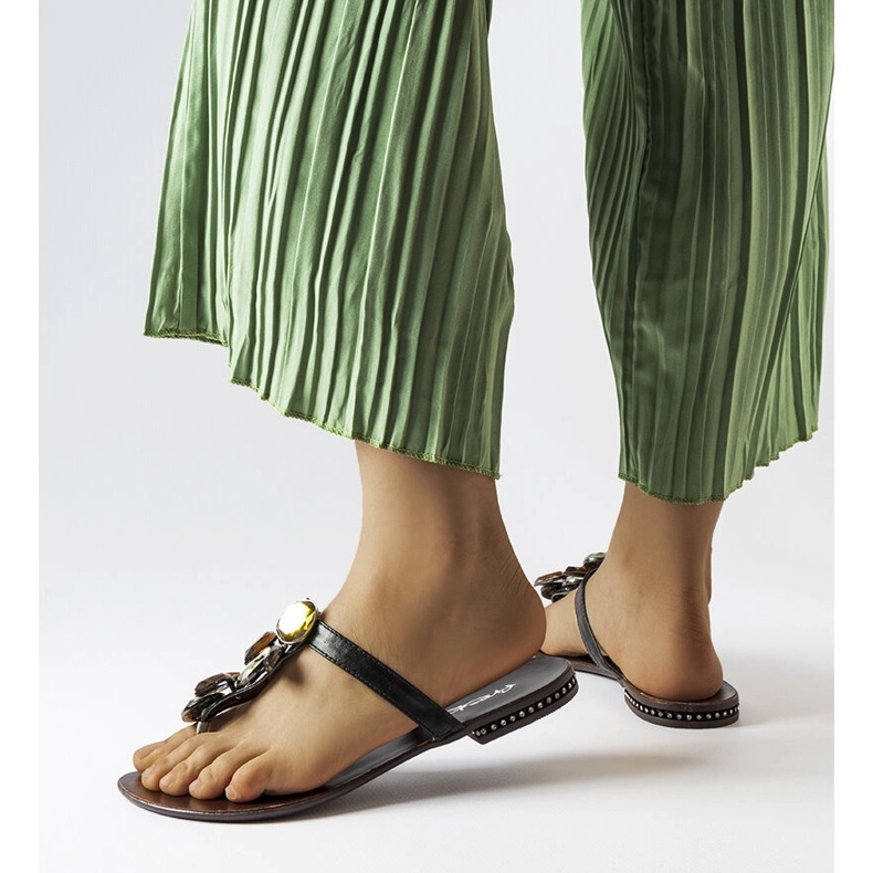 Sorte elegante flip-flops fra Zarattini 1