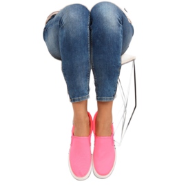 Slipons på en dobbelt sål GF-41 Fluorescent Red lyserød 1