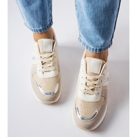 Inna Beige og sølv wedge sneakers fra Titusville 1