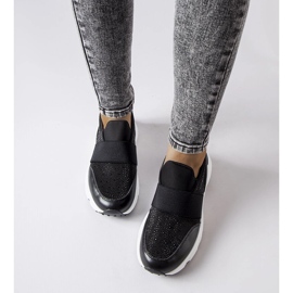 Sorte sneakers med rhinestones fra Algiso 1