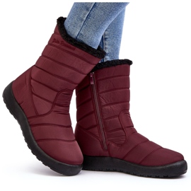 PE1 Høje isolerede snestøvler til kvinder Burgundy Luxina rød 9