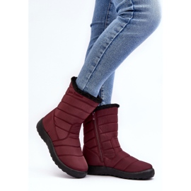 PE1 Høje isolerede snestøvler til kvinder Burgundy Luxina rød 3
