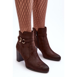 Sergio Leone Læder ankelstøvler til kvinder med spænde, brun Lasima 6