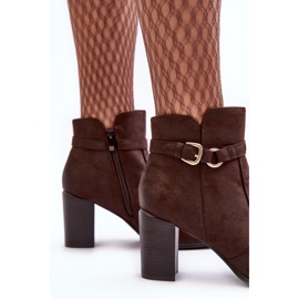 Sergio Leone Læder ankelstøvler til kvinder med spænde, brun Lasima 5