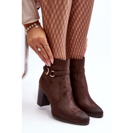 Sergio Leone Læder ankelstøvler til kvinder med spænde, brun Lasima 9