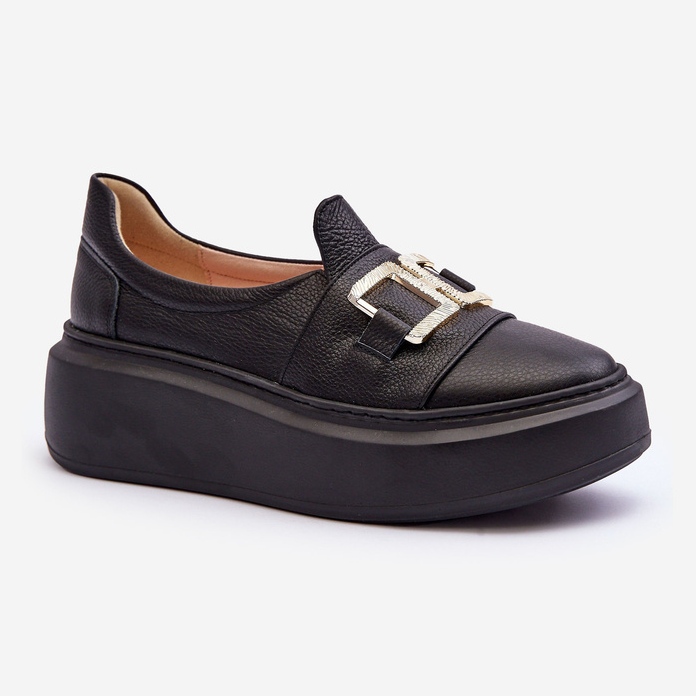 Lewski Shoes Lædersko til kvinder på platformen Sort Lewski 3398/2 1
