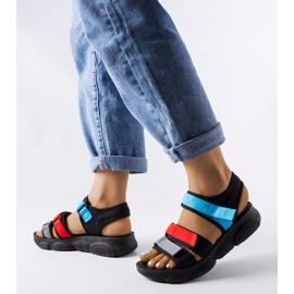 Mireio sorte sportssandaler med velcro 1