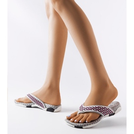 Grå og sorte tekstil-flip flops fra Mareta 1