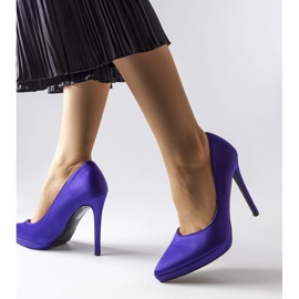 Lilla satin pumps fra Silje 2