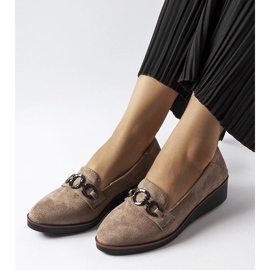Brune wedge loafers i ruskind fra Erin 1