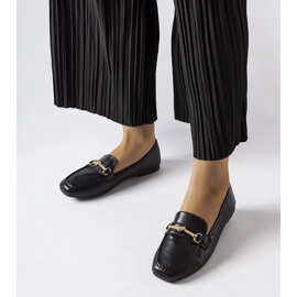 Sorte dekorative loafers fra Docherty 1