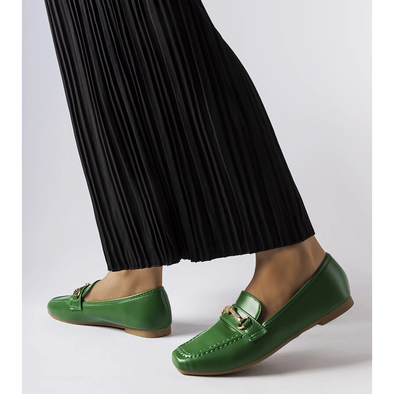 Grønne dekorative loafers fra Docherty 1