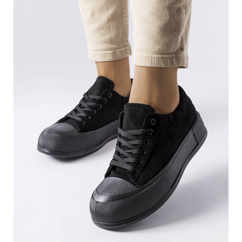 BM Sorte platformssneakers fra Agathe 1