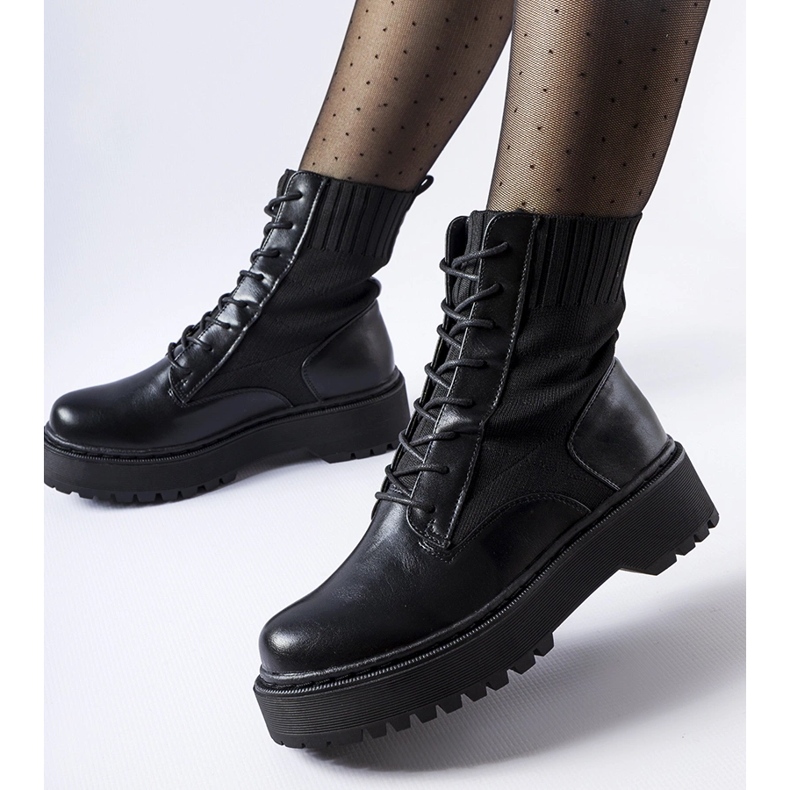 Sorte Sebastiano slip-on strømpearbejdere 1