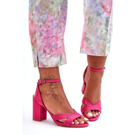 Seastar Klassiske Fuchsia Zipola sandaler på en hæl lyserød 4