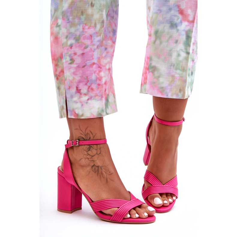 Seastar Klassiske Fuchsia Zipola sandaler på en hæl lyserød 4
