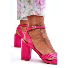 Seastar Klassiske Fuchsia Zipola sandaler på en hæl lyserød 3
